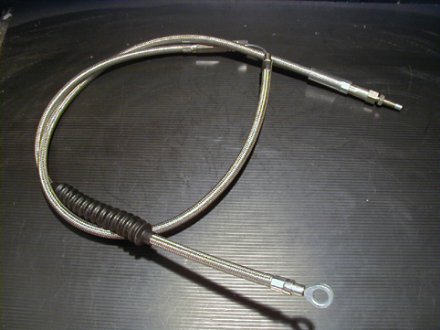 STAINLESS CLUTCH CABLE 60<br/>FXST FXR MODELS 1987-UP  