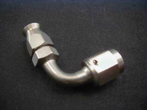 HOSE FITTING 90 TUBE FEMALE<br/>STAINLESS STEEL JIC, 3/8-24 UNF  