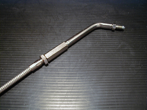 THROTTLE CABLE STAINLESS STEEL<br/>8" OVERSIZE, 45 SMALL, W/OUT THREAD, 1996-UP 116 cm 