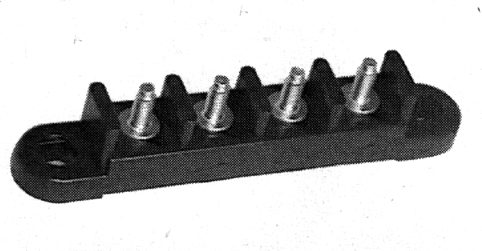 TERMINAL BLOCK, 4-1/2" long, WITH 4 TERMINALS<br/>ABS BASE FOR RUGGED USE, THREAD10-24  