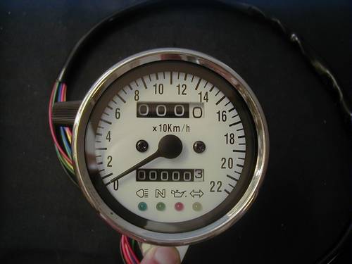 SPEEDOMETER WITH CONTROL LIGHTS<br/>STAINLESS STEEL, 1:1, 60mm  