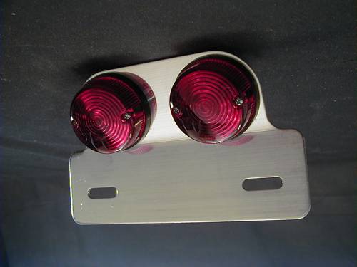 TAILLIGHT PAIR WITH PLATE WITH E-MARK<br/>DUAL LAMP, 12 VOLT 23/8 WATT  