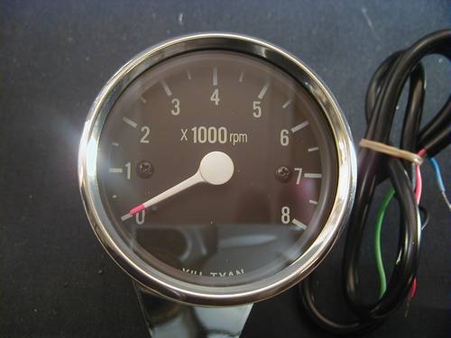 ELECTRONIC MINI RPM-METER<br/>0-8000 RPM WITH BLACK FACE  