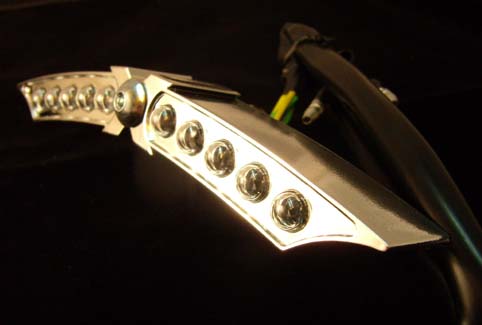 LED TAILIGHT X-WING<br/>CHROME PLATED HOUSING WITH E-MARK 20 VERSTELLBAR 